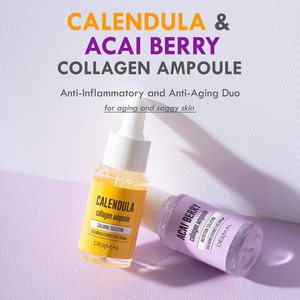 Dermal เซรั่มบำรุงผิวหน้าจากเกาหลี,เซรั่มบำรุงผิวหน้าแบบ Calendula และ Acai Berry ขนาด17มล. * 2/เคสสำหรับผิวช่วยผ่อนคลายและเพิ่มความชุ่มชื้น - Product Image 2