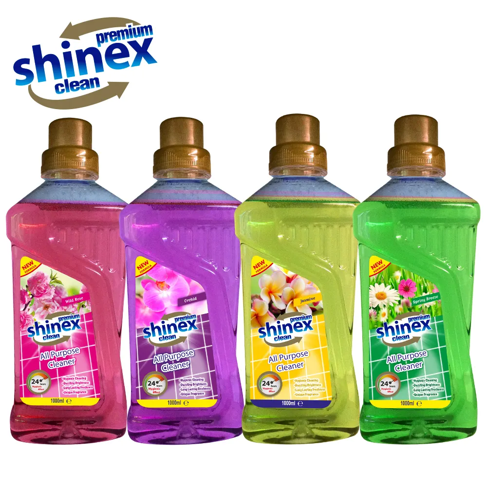 Shinxe atacado purpose detergente líquido 1 l de limpeza perfumada para mesa de cozinha do quarto feito na turquia. Oem oem