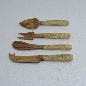 Juego de 4 piezas de cuchillos de queso de madera de Mango, cubiertos de Navidad, juego creativo de cuchillos de queso de mantequilla, cuchillos esparcidores de mantequilla de madera, cocina casera - Product Image 5