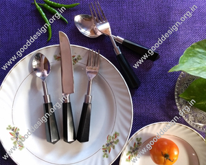 ชุดเครื่องใช้บนโต๊ะอาหารสีทอง18-10ชิ้นมีด้ามจับเรซินสีดำชุด304 - Product Image 6