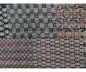 Indian Cotton Kantha <b>Quilt</b> Ajrakh Patch Print Handmade Luxury <b>Bedding</b> Twin Queen Sizes Home Hotel Wholesale Kantha <b>Quilt</b> Blanket - Product Image 2