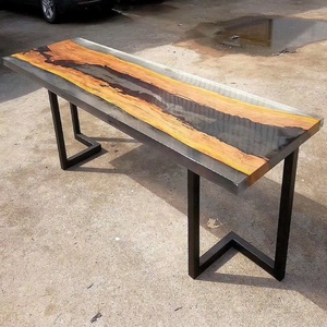 Mesa de consola de resina epoxi de madera con borde vivo indio hecho a mano, diseño moderno de muebles de lujo para sala de estar, Hotel, comedor, pasillo, uso - Product Image 1