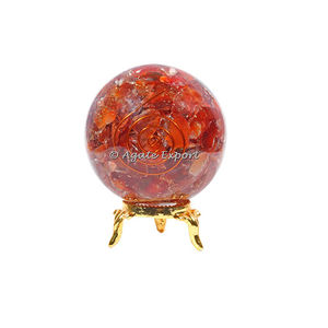 Bola de esferas de orgonita y cornalina curativa, con gargantilla, Eiki, para meditación y terapia, nueva - Product Image 1