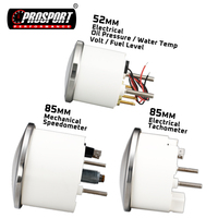 Kit Gauge Seri Klasik 85mm 52mm Warna Hijau Jarum Putih 6 Meter Termasuk Speedometer Mekanik Tachometer Temperatur Air Volt