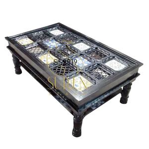 Solid Wood <b>Tile</b> <b>Metal</b> Artistic Center Table Designer Handmade - Product Image 1