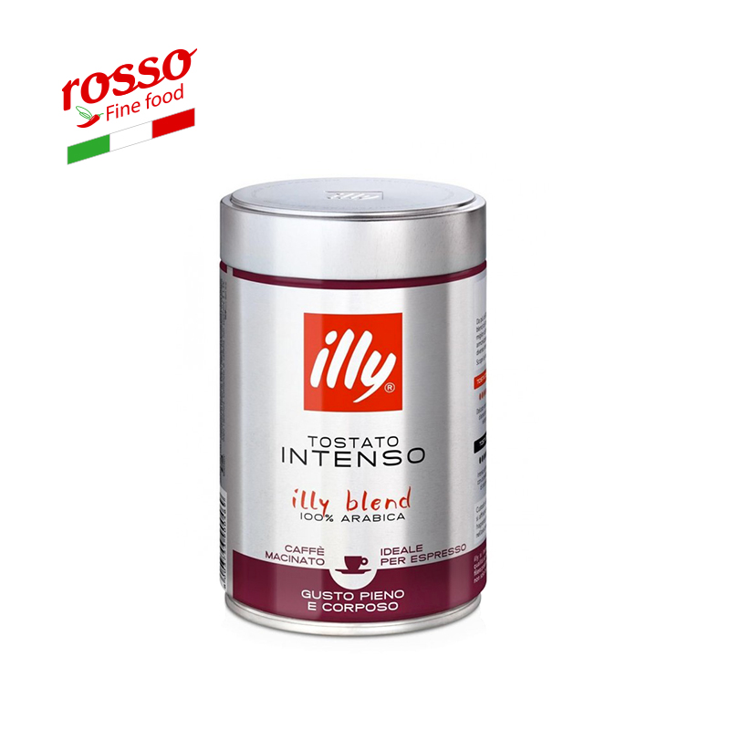 Illy Caffe Espresso Tostato Intenso 250 g缶缶詰-Made in Italy