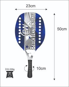 Raquettes de tennis de plage 20 mm, face en fibre de carbone, poignée en fibre de carbone, filet en fibre de verre, poids 310-330 g, longueur 50 cm - Product Image 1