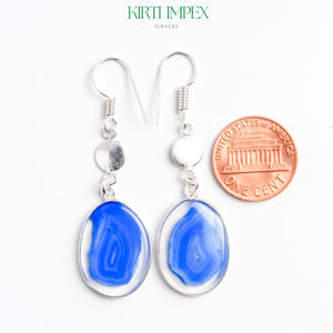 Chaud à la mode Montana Agate couleur Boho boucles d'oreilles pour les femmes à la main goutte crochet plaqué or en gros bijoux de mode Amérique Style - Product Image 3