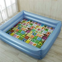 Parc de jeu carré gonflable en PVC pour bébé, clôture de sécurité intérieure pour enfants pour les activités de ramper