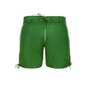<b>Green</b> Color Hot <b>Shorts</b> for <b>Men's</b> Tanned Leather Deer Leather <b>Shorts</b> Pakistani Plain Embroidered <b>Shorts</b> for Adults - Product Image 4