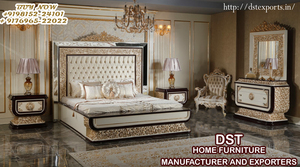 Ensemble de lit en teck moderne de style italien or et argent, meubles de chambre durables personnalisés, ensemble de chambre classique Australie - Product Image 2