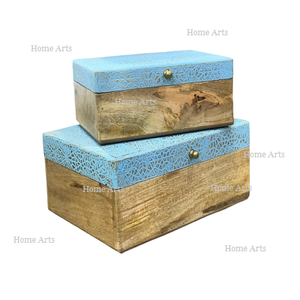 ชุดกล่องเครื่องสำอางและเครื่องประดับ2ขนาดแตกต่างกันกล่องเก็บเครื่องประดับไม้ดีไซน์สวย - Product Image 6