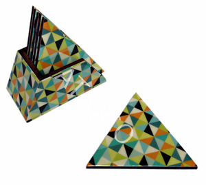 High Quality Classic Rectangle Wooden Coaster Set Digital Prints Enameled Eco-Friendly Hot Selling <b>Smart</b> Wood Mats & <b>Pads</b> - Product Image 1