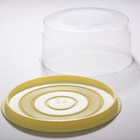 Boîte à gâteau ronde en plastique de Taïwan avec couvercle transparent, emballage jetable en PET pour gâteau rond