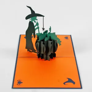 Best Choice For supplier Good Price Wholesale Special Design Halloween 3D Pop Up Greetings Card for Gift shop