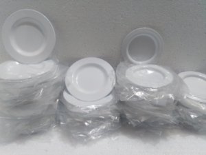 Platos blancos para catering, placa redonda desechable respetuosa con el medio ambiente, precio al por mayor - Product Image 4