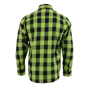 Camisa de franela de algodón con tablero verde personalizado para hombre de la mejor calidad, transpirable y cómoda para montar en motocicleta, teñida con hilo - Product Image 2