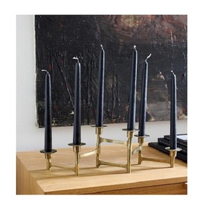 Candelabro de Latón Color Dorado, Candelabro Decorativo de Calidad Superior para Decoración del Hogar y Accesorios para Bodas - Product Image 1