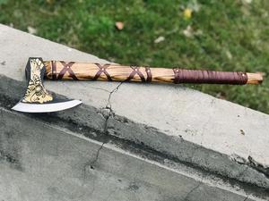 Ragnar personnalisé fait à la main hache chasse hache hachette lame couverture tête de hache gaine étui étui, Viking Tomahawk hache - Product Image 2