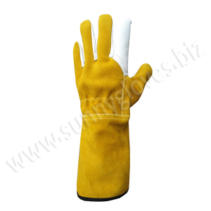 Guantes de soldadura TIG de cuero de vaca de primera calidad, resistentes, hechos a medida, muy vendidos. - Product Image 4