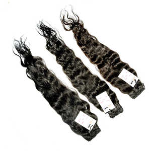 Temple-Extensión de cabello humano indio sin procesar, cabello Alineación de cutícula virgen, paquete de cabello ondulado profundo - Product Image 1