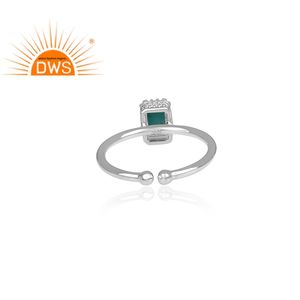 Ensemble de bijoux en pierres précieuses naturelles, anneau en argent 925, couronne rectangulaire, vente en gros - Product Image 4