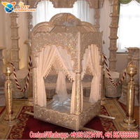 Superbe Palki de Mariage en Métal pour l'Entrée de la Mariée, Doli en Métal pour Mariage Hindou, Palki de Mariage Indien pour l'Entrée en Irlande