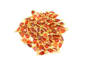 Pierres précieuses en cornaline avec forme de poire plaquée or Cadeau à la mode fait à la main pour son pendentif à caution unique - Product Image 3