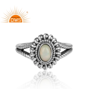 Natural Ethiopian Opal Gemstone Ring Indian Handmade 925 Sterling Silver Ring Antique Rings Jewelry Supplier - Product Image 2