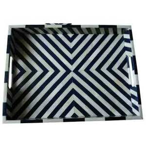 Bandeja de servir cuadrada con incrustaciones de flores de hueso, muy vendida, para bodas, fiestas y eventos, bandeja de servir moderna para mesa - Product Image 4