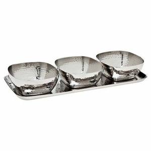 Decorative Serving <b>Silver</b> Colored Metal <b>Bowls</b> - Product Image 2
