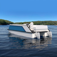 Bateau ponton électrique à deux moteurs hors-bord de luxe Kinlife, certifié CE, pour la pêche, les sports nautiques, les divertissements et les excursions, 4,98 m, en aluminium