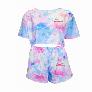 Fancy Sublimation Designed Stylish Crop <b>Top</b> with <b>Short</b> Outdoor Arrival Fancy Summer <b>Sets</b> - Product Image 3