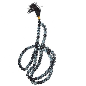 Obsidiana Copo de nieve personalizada al por mayor natural con cuentas japonés Mala - Product Image 1