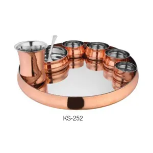 COPPER DINNER SET / COPPER THALI SET / DINNERWARE SET