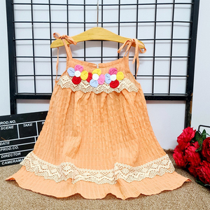เข้ามาใหม่ Smocked ชุดผ้าฝ้าย100% เด็กวัยหัดเดินในช่วงฤดูร้อนเสื้อผ้าเด็กชุดสาว - Product Image 2