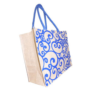 Sac fourre-tout en Jute pour café, sac pour les courses, vente en gros, Logo de marque personnalisé imprimé - Product Image 1