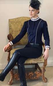 DARK HORSE RIDING WEAR <b>DRESSAGE</b> SHIRT in BLUE - Product Image 5