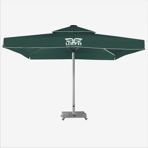 Sombrilla Dorada de 600x600cm con Estructura de Aluminio, Diseño Moderno Impreso en DTF, para Restaurantes y Uso en Exteriores - Product Image 2