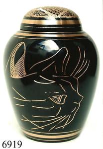 Crtion en laiton pour adultes noir avec aigle en or, fournitures de crème métallique moderne, Urn noir, - Product Image 3