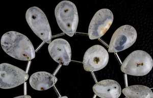 20 pièces, 1 brin, Quartz solaire naturel, pierre précieuse lisse en forme de poire, perles de Briolette pour la fabrication de bijoux - Product Image 3