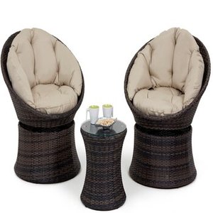 Juego de muebles de mimbre para jardín, mesa de comedor de ratán, mesas y sillas de cafetería - Product Image 2