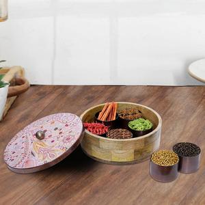 Boîte à épices de cuisine en sucre, sel et épices avec une qualité supérieure, forme ronde, boîte à masala, récipient à épices de 7 tasses en Inde - Product Image 2