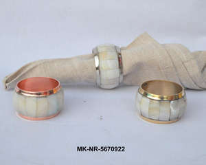 <b>Mother</b> of Pearl Napkin <b>Ring</b> Holder and Customize Size & Color for Unique Piece Napkin Holder with Round Shape - Product Image 4