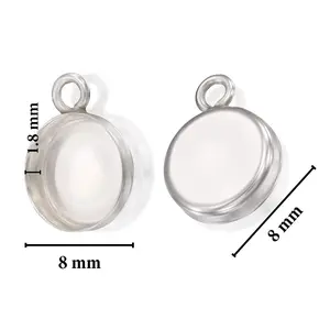 8 mm Minimalist Light Weight Metal Casting Blank Komponenten halterungen Massiver Sterling Silber Plain Collet Cup Fine Charm Schmuck