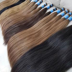 BAMBOOHAIR-extensiones de cabello ruso Remy, extensiones de pelo de doble punta, pelo virgen a granel - Product Image 1