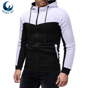 Sweat à capuche personnalisé de haute qualité pour homme, avec poche, noir et blanc, impression de logo OEM, coton et polyester, prix d'usine en gros - Product Image 5