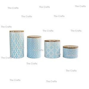 Boîte de rangement en bois pour la maison et la cuisine des restaurants, 4 tailles et designs différents, pour le sucre, le thé - Product Image 1