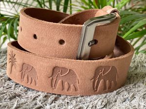 Ceintures en cuir véritable marron pour femmes, Vintage et décontracté, gaufré - Product Image 2