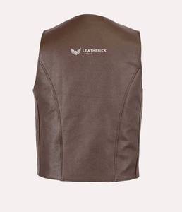 Chaleco de cuero Vintage elegante de moda personalizado de alta calidad para hombres otoño transpirable para ciclistas entusiastas de la motocicleta - Product Image 2